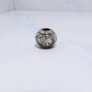 ZABLE ~ Murano Glass Black & Silver Charm # 1548 Sterling Silver NWT *